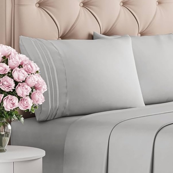 CGK LINENS Other - King Sheet Set Luxurious Bedding Grey